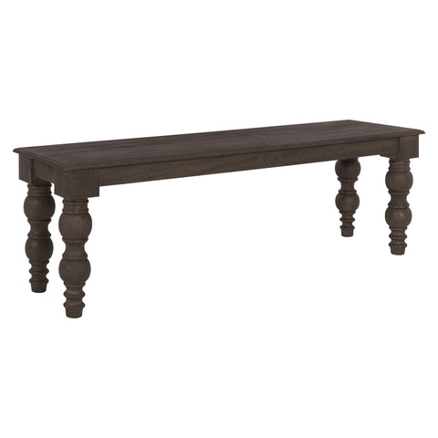 French Country 58" Bench, Coffee Brown