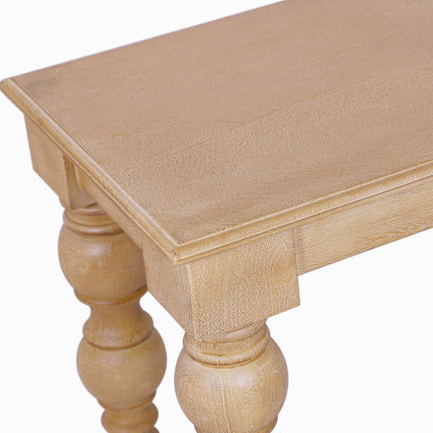 French Country 58" Bench, Natural-Rustic White