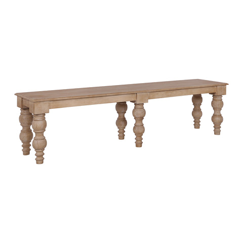French Country 70" Bench, Natural-Rustic White