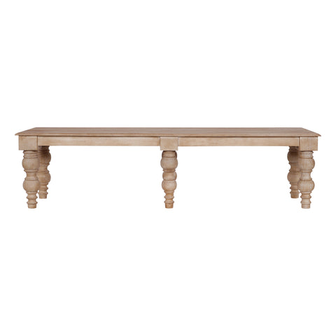 French Country 70" Bench, Natural-Rustic White