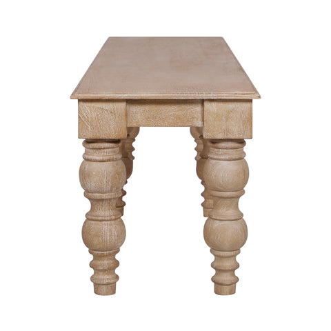 French Country 70" Bench, Natural-Rustic White