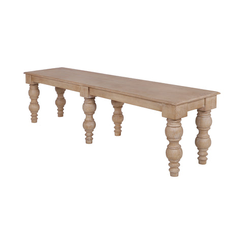 French Country 70" Bench, Natural-Rustic White