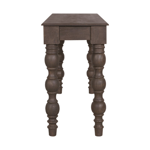 French Country Console Table with Drawer, Coffee Brown