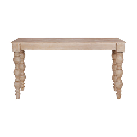 French Country Console Table with Drawer, Natural-Rustic White