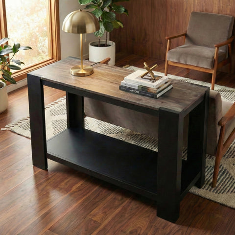 Axis Modern 2-Tone Console Table, Olive Gray