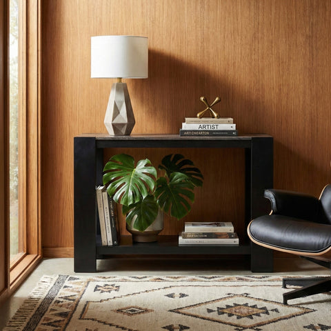 Axis Modern 2-Tone Console Table, Olive Gray