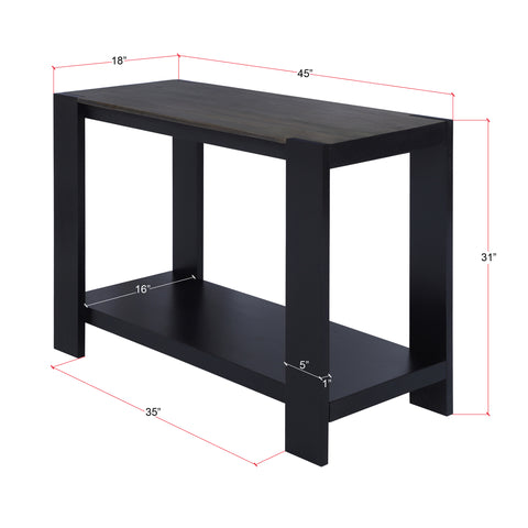 Axis Modern 2-Tone Console Table, Olive Gray