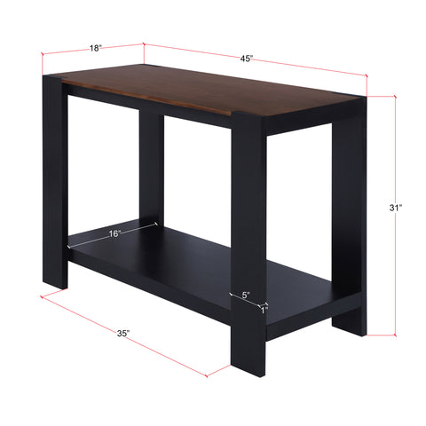 Axis Modern 2-Tone Console Table, Walnut