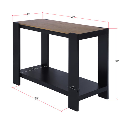 Axis Modern 2-Tone Console Table, Wheatfield