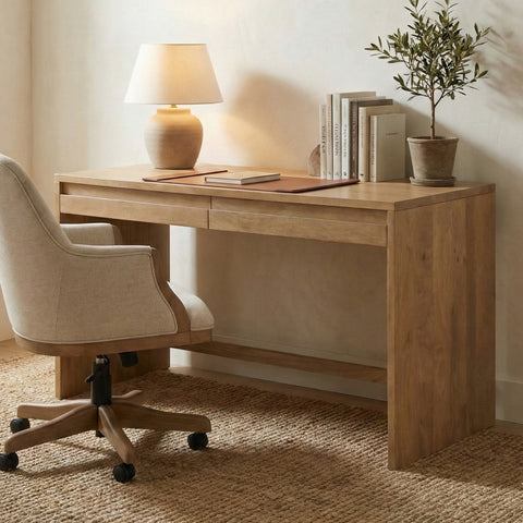Bennett Modern Desk with Drawers, Sunshine