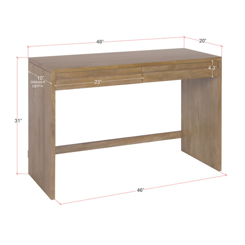 Bennett Modern Desk with Drawers, Sunshine