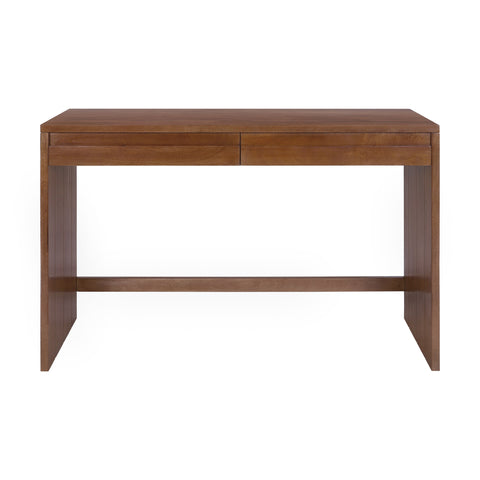 Modern 2-Drawer Desk, Walnut