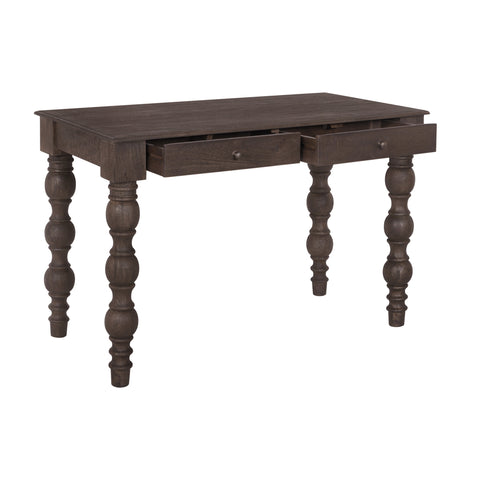 French Country Writing Desk with Drawers, Coffee Brown