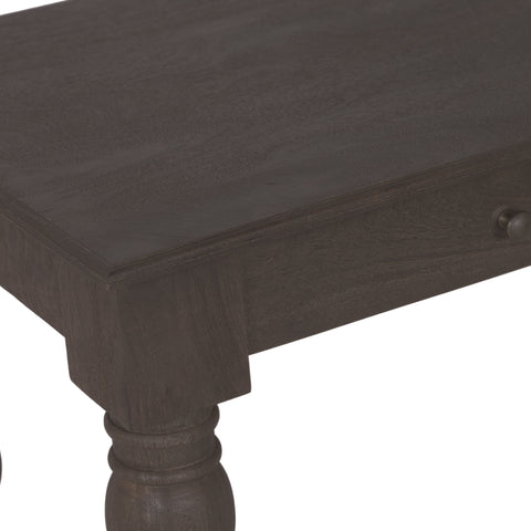 French Country Writing Desk with Drawers, Coffee Brown