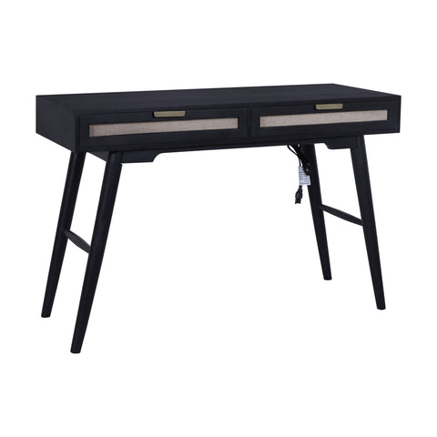 Mid-Century Modern Linen 2-Drawer Desk