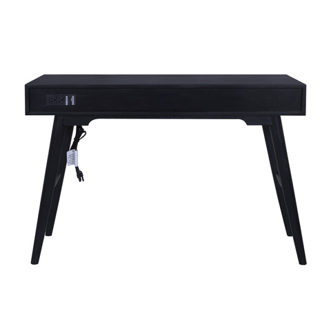 Madison Linen Desk with Built-in Power, Black