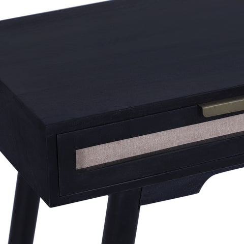 Madison Linen Desk with Built-in Power, Black