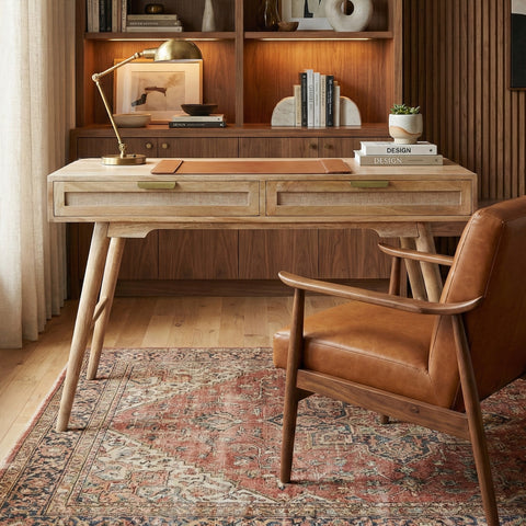 Madison Linen Desk with Built-in Power, Wheatfield