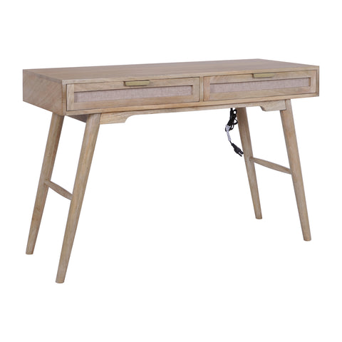 Madison Linen Desk with Built-in Power, Wheatfield