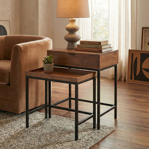 Atelier Nesting Side Table Set, Honey
