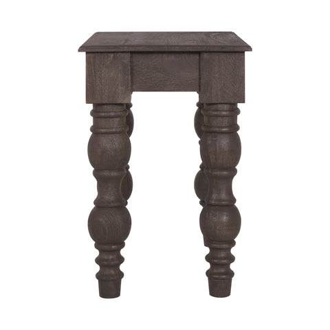 French Country Side Table with Drawer, Coffee Brown