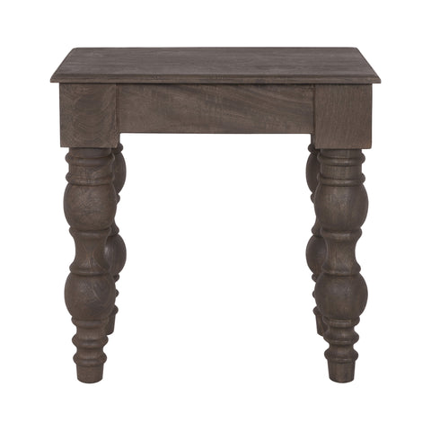 French Country Side Table with Drawer, Coffee Brown