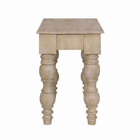 French Country Side Table with Drawer, Natural-Rustic White