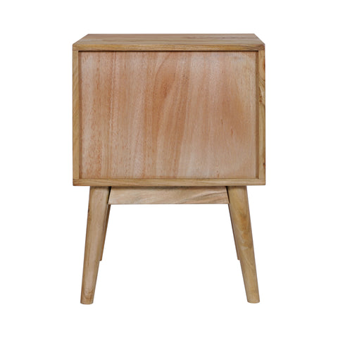 Geometric Mid-Century Modern Nightstand, Natural