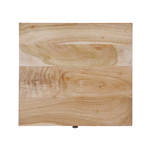 Geometric Mid-Century Modern Nightstand, Natural
