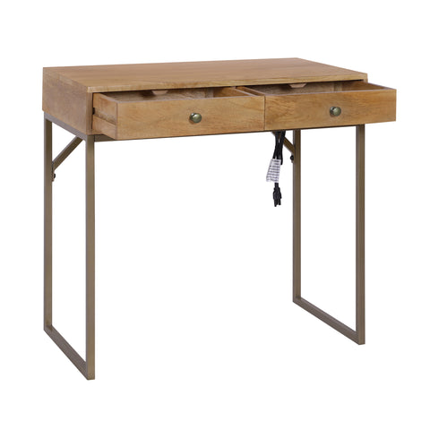 Linden Modular Desk with Built-In Power, Sunshine