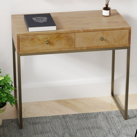 Linden Modular Desk with Built-In Power, Sunshine