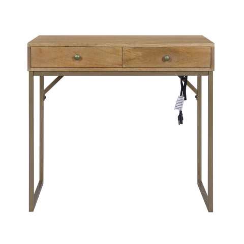 Linden Modular Desk with Built-In Power, Sunshine