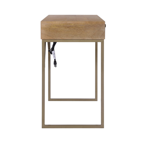 Linden Modular Desk with Built-In Power, Sunshine