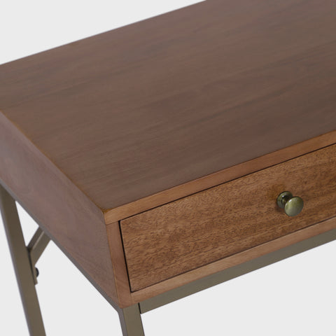 Linden Modular Desk with Built-In Power, Walnut