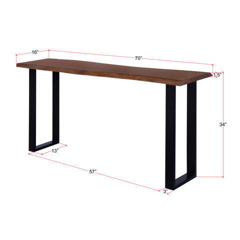 Acacia 70" Live Edge Console Table, Brown