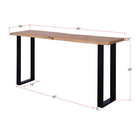 Acacia 70" Live Edge Console Table, Natural