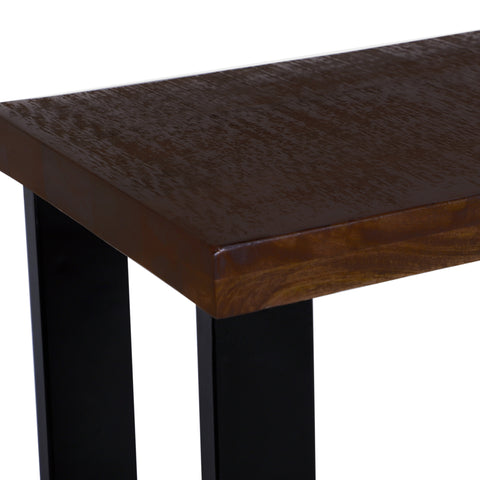 Rustic Forge 70" Console Table with Metal Legs, Sawn Farmhouse Brown