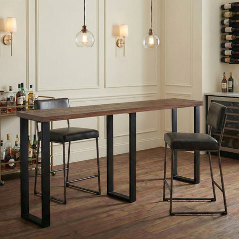 Rustic Forge 90" Console Table with Metal Legs, Sawn Farmhouse Brown