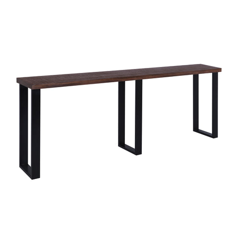 Rustic Forge 90" Console Table with Metal Legs, Sawn Farmhouse Brown