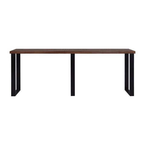 Rustic Forge 90" Console Table with Metal Legs, Sawn Farmhouse Brown