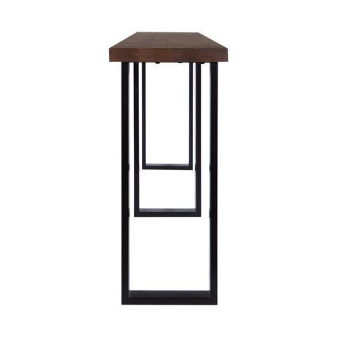 Rustic Forge 90" Console Table with Metal Legs, Sawn Farmhouse Brown