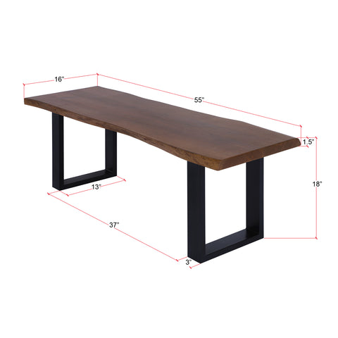 Live Edge Acacia 55" Bench, Acacia Standard