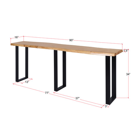 Acacia 90" Live Edge Console Table, Natural