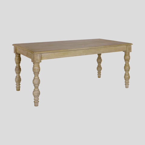 French Country 84" Rectangular Dining Table, Natural-Rustic White