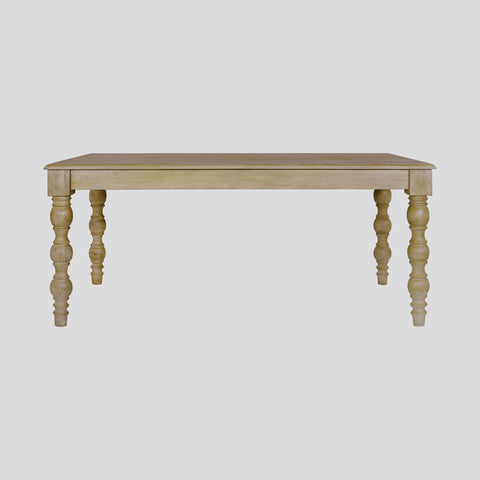 French Country 84" Rectangular Dining Table, Natural-Rustic White