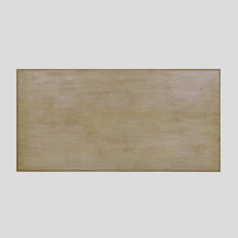 French Country 72" Rectangular Dining Table, Natural-Rustic White