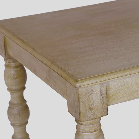 French Country 72" Rectangular Dining Table, Natural-Rustic White