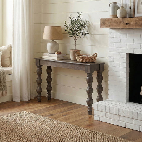 French Country Console Table, Coffee Brown