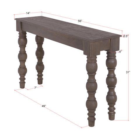 French Country Console Table, Coffee Brown