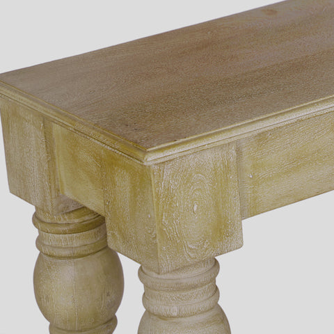 French Country Console Table, Natural-Rustic White